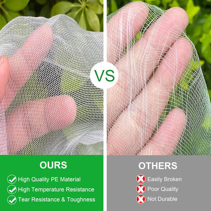 FOTMISHU Garden Netting 10x33FT 2 Packs Ultra Fine Mesh Netting Bird Barrier Protection Vegetable Fruit Tree Bushes Plant Cover for Raised Bed