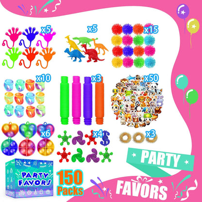 Party Favors for Kids 8-12 4-8, 150-Pack Fidget Toys Bulk, Treasure Box Toys for Classroom, Stocking Stuffers Goodie Bags, Classroom Prizes, Birthday Holiday for Boys Girls