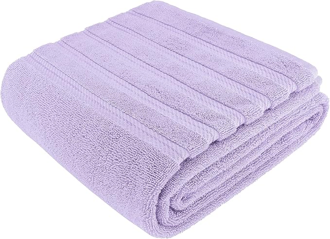 American Soft Linen 35x70 Jumbo Large Bath Towels, 600 GSM 100% Cotton Turkish Bath Sheet, Oversized Luxury Bath Towels for Bathroom Beach and Pool, Lilac