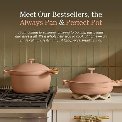 Our Place Cookware Duo - 7-Piece Set Including the Always Pan, Perfect Pot and Spatulas | Multifunctional, Toxin-Free Nonstick | Heat Safe up to 450°F | Oven, Stove, Induction Compatible | Blue Salt