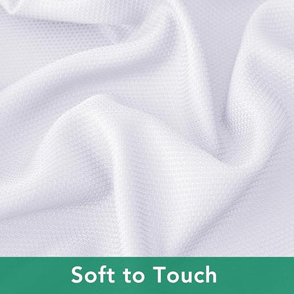 Biscaynebay Textured Fabric Tablecloths 90x132 Inches Rectangular, White Water Resistant Tablecloths for Dining, Kitchen, Wedding and Parties etc. Machine Washable