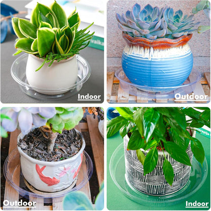 Plant Saucer 30 Pack Plant Trays for Pots 12 Inch Plastic Plant Saucers for Outdoors and Indoors Clear Drip Trays for Potted Plants Flower Pot Plates to Catch Water Plant Drainage Dishes No Holes