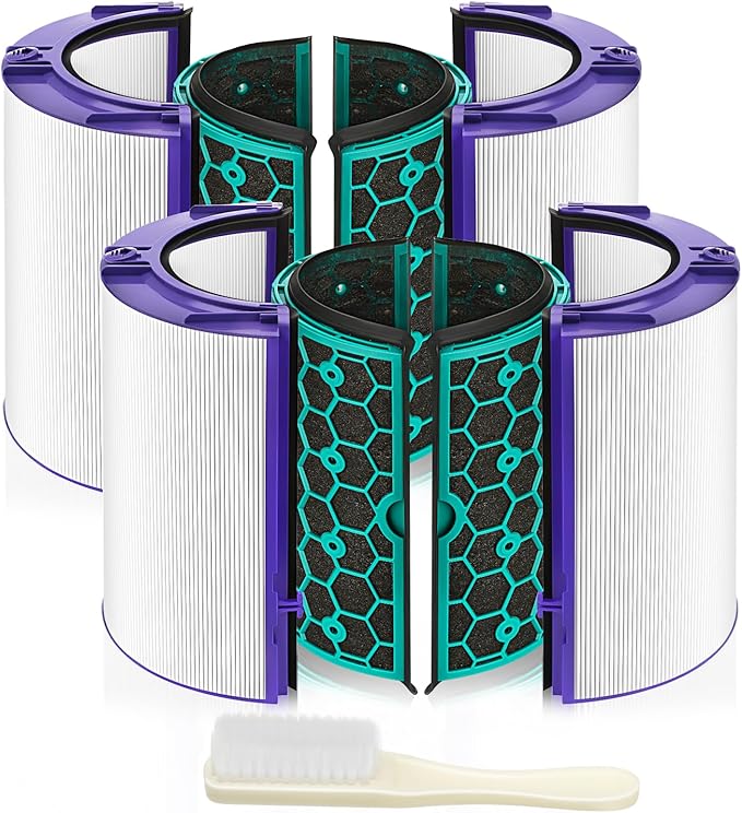 2 PACK TP04 HP04 DP04 Replacement Hepa Filter for Dyson HP04 TP04 DP04 TP05 DP05 Sealed Two Stage 360° Pure Cool Fan HEPA Filter & Activated Carbon Filter