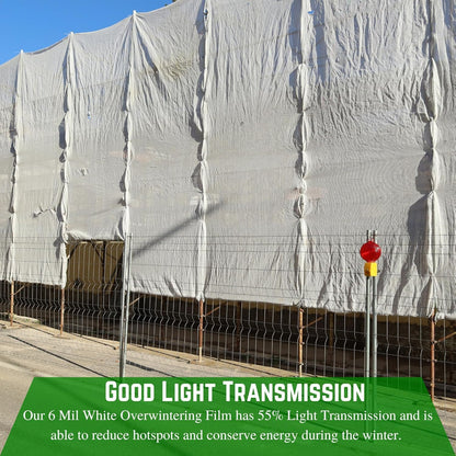Farm Plastic Supply - 6 Mil White Plastic Sheeting - Overwintering Film, 6 Mil White Plastic Film, Greenhouse Plastic, Durable Plastic Sheeting (40' x 10')