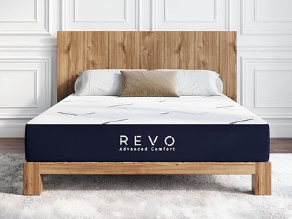 REVO SLEEP Gel Memory Foam Mattress, 10-Inch Queen – Cooling Gel Foam Bed with Contouring Support, Pressure Relief & Breathable Comfort – Balanced Feel for All Sleepers