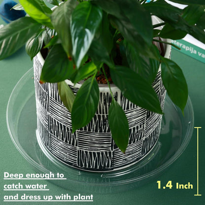 Saucer 30 Pack Plant Trays for Pots 10 Inch Plastic for Outdoors and Indoors Clear Drip Trays for Potted Plants Flower Pot Plates to Catch Water Drainage Dishes No Holes
