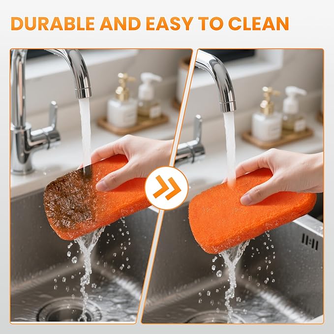 Griddle Cleaning Kit for Blackstone, Griddle Accessories with 8 Scouring Pads & 1 Handle, Multi-Functional Scrubber Pads, Easy to Use & Clean (9 PCS)