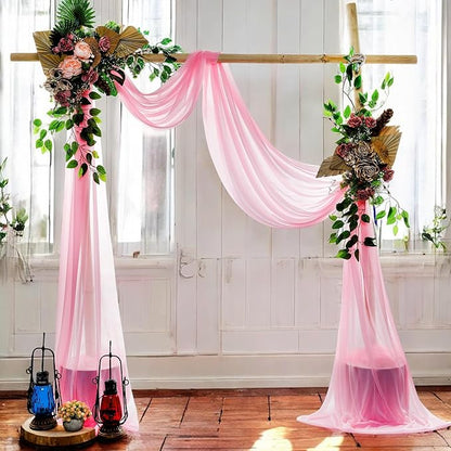 MDS Halloween Chiffon Draping Fabric - 1 Panel, 30" Wide x 40ft Long - Sheer Spooky Arbor & Canopy Drapery for Haunted House Backdrops, Party Ceilings, DIY Costumes & Themed Events - Coral