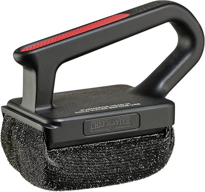 Chef Master Grill Brush Bristle Free Powered by ScrubDaddy, Steam Clean Grill Brush for Blackstone Grill, Flat Top Griddle & Skillet, Porcelain, Weber Gas, Charcoal Grill for Diner & Restaurant -90016