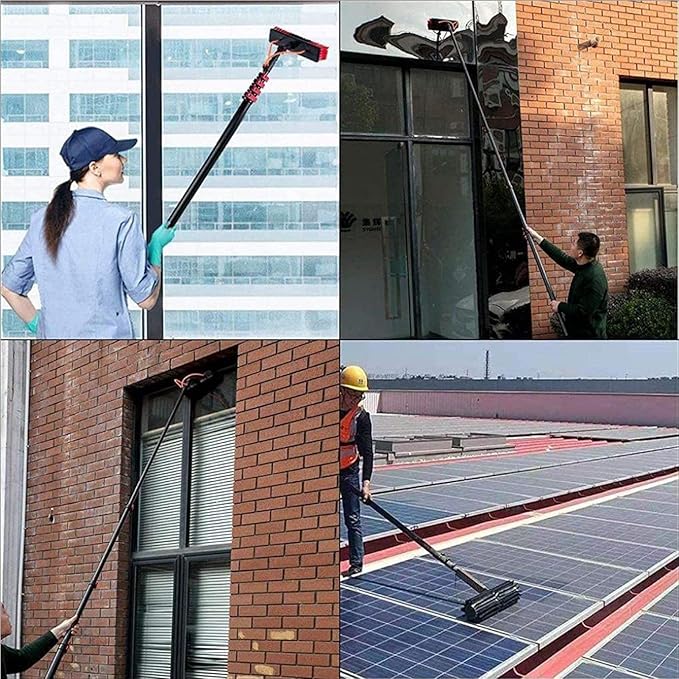 Spray Bar Kit Window Cleaning Brush, Outdoor Window Glass Solar Panel Cleaning,Extendable Cleaner For Greenhouse Roofs, Cleaning Photovoltaic And Solar Panels/35Cmbrushhead/12M/3,35cmbrushhead,6M/20F