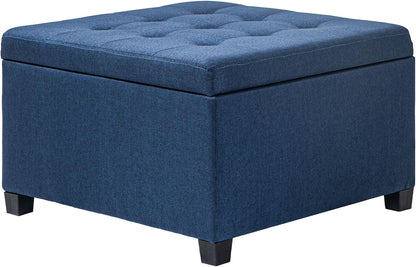 Vintage Storage Ottoman with Flip-Top Seat