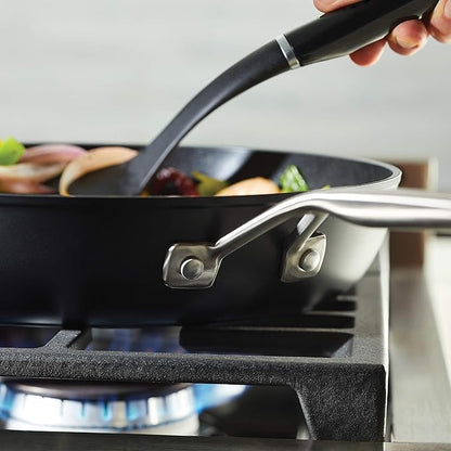KitchenAid Hard Anodized Induction Nonstick Fry Pan/Skillet with Lid, 12.25 Inch, Matte Black