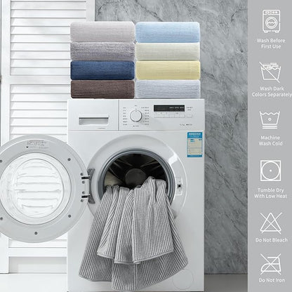 4 Piece Bath Towel Set 35"x70"Oversized Bath Towel for Bathroom Ultra Soft Fluffy Extra Large Bath Sheet Luxury Premium Bathroom Towel Highly Absorbent Quick Dry Shower Towel for Hotel Spa,Grey