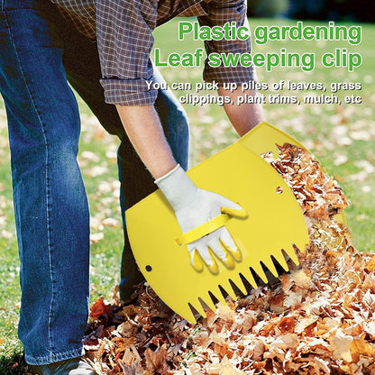 GardenHOME Leaf Scoops Hand Rakes, Large Leaf Grabbers for Yard Work and Garden Use, Clear and Collect Garden Rake, Leaf Scooper and Claws for Leaves, Lawn Debris, and Trash Cleanup, Yellow