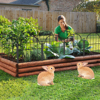 Blingluck Decorative Garden Fence, 17in(H) x 10.8ft(L), with Ground Stake