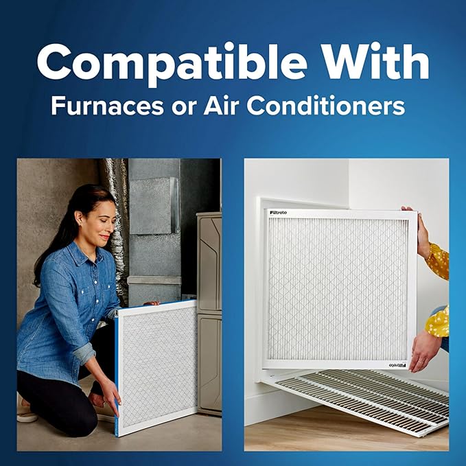 Filtrete 18x20x1 AC Furnace Air Filter, MERV 13, MPR 1900, Premium Allergen, Bacteria & Virus Filter, 3-Month Pleated 1-Inch Electrostatic Air Cleaning Filter, 2-Pack (Actual Size 17.81x19.81x0.81 in)