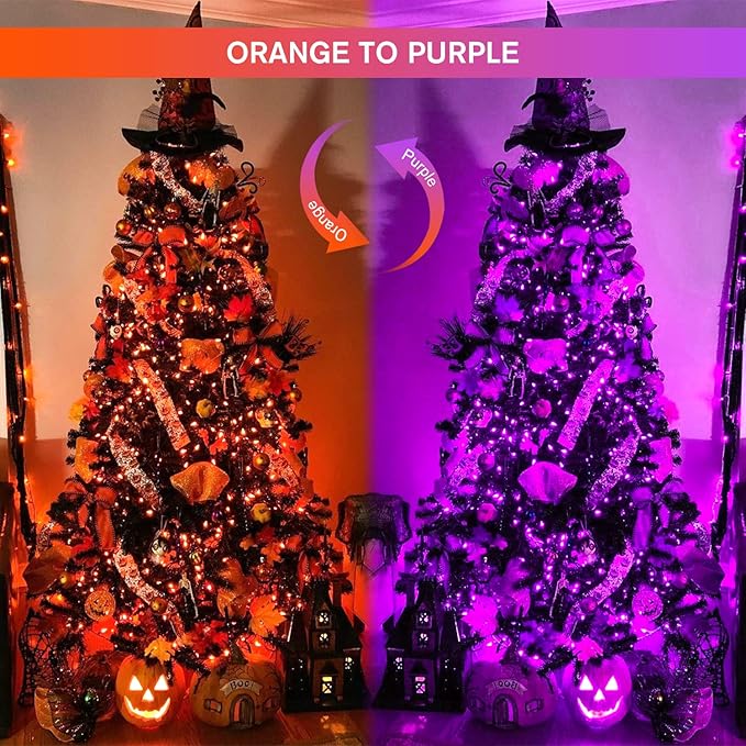 JMEXSUSS 500LED Orange Purple String Lights