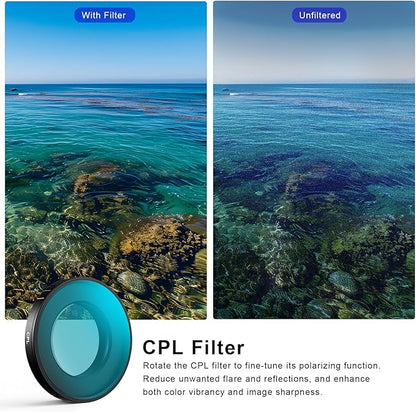 Haoge CPL Filters for Insta360 GO Ultra, CPL Polarizer Filter for Go Ultra, Multi Coated HD Optical Glass Filter with Screen Protector