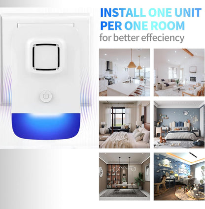 Ultrasonic Pest Control Repeller Plug in, Electronic Rodent Repellent for Indoor Home, Mosquito Repellent, Cockroach Killer, Spider Repellent (6 Pack)