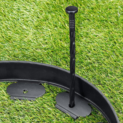 Landscape Edging Stakes, 100 Pcs 8" Plastic Garden Spikes, Spiral Nylon Anchoring Spikes for Paver Edging, Weed Barriers, Artificial Turf, Tent, Grass Pathway and More, Black