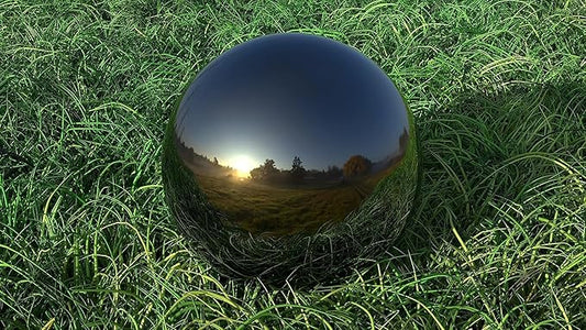 Lulu Decor, Size 14 Titanium Stainless Steel Gazing Mirror Ball, Smooth Reflective Shiny Garden Decoration Globe