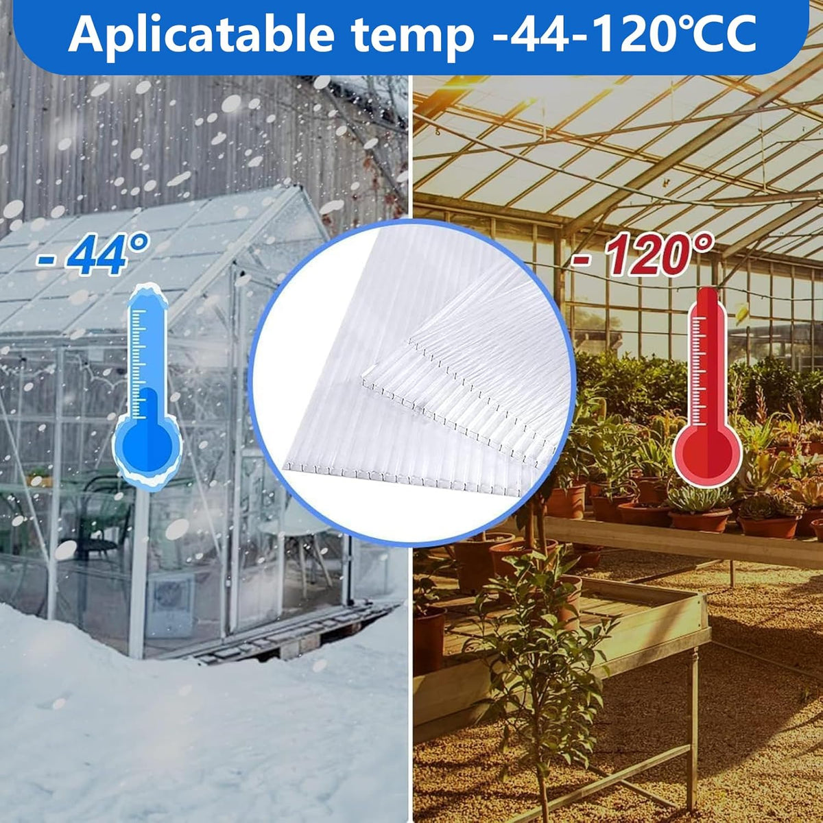 DGSL 20 Pcs Polycarbonate Greenhouse Panels, 4' x 2' x 0.16'' Twin-Wall Panels, Polycarbonate Sheet for All Weather Outdoor Garden and Greenhouse Covering