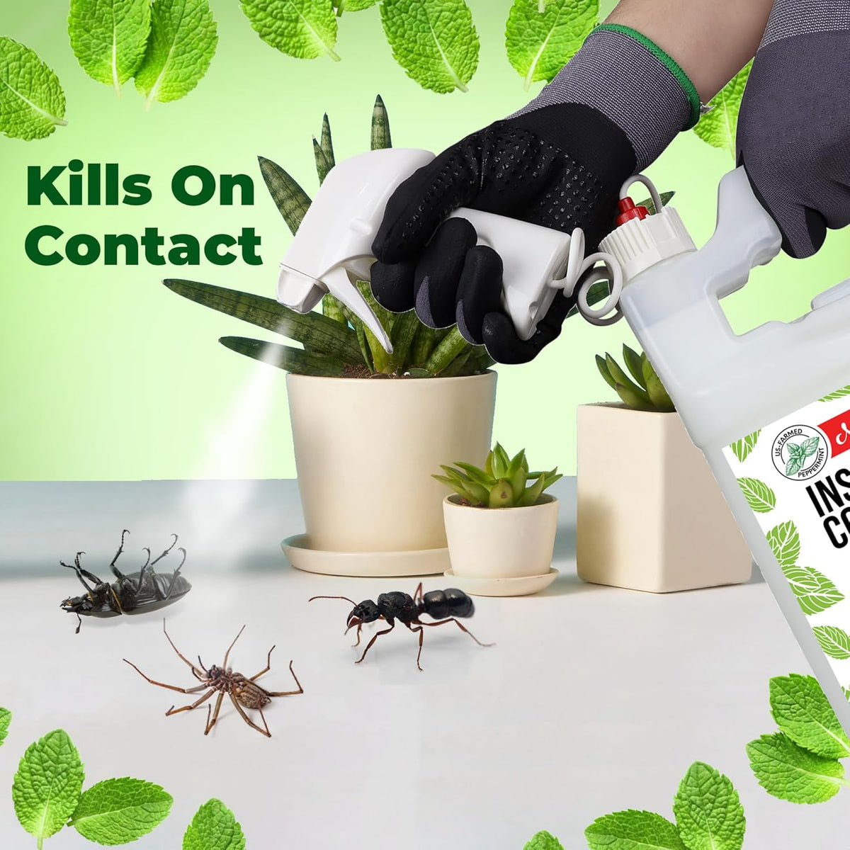 Mighty Mint Insect and Pest Control Plus – Natural Mint Oil Insect Killer Spray, 1 Gallon