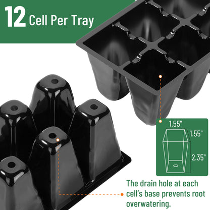 Mr. Pen- Seed Starter Tray Kits, 6.6"x4.6", 10 Set, Total 120 Cells