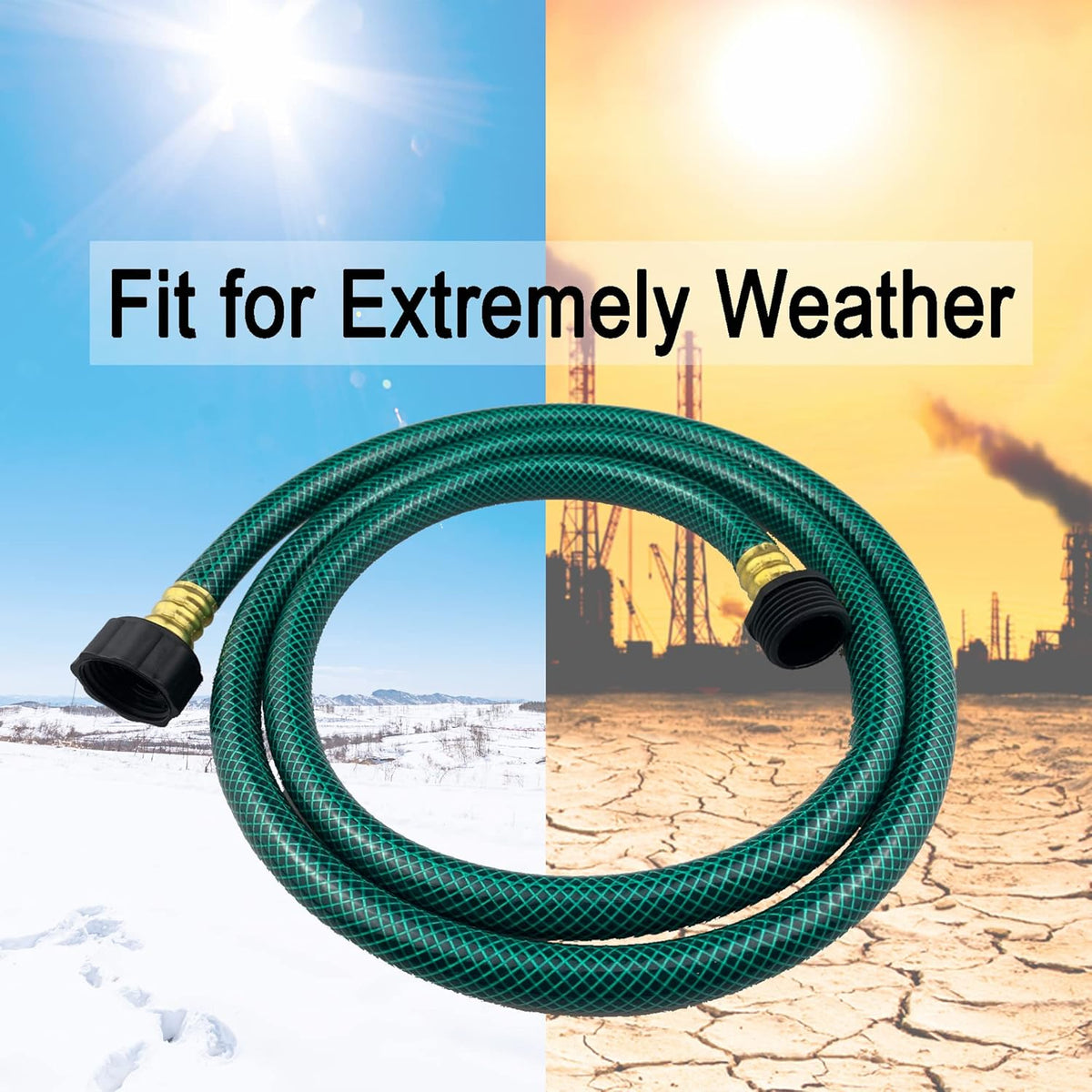 PVC Garden Hose 1/2 Inch, Flexible Water Hose with Male and Female Fittings, No Leaking, Heavy Duty, for Household, Outdoors, Lawns, Patio (5 FT, Green, Plastic Fittings)