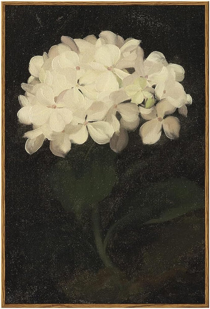 InSimSea Framed Wall Art - Large Canvas Prints for Living Room, Bedroom, Bathroom, Kitchen & Office Decor - White Hydrangea Oil Painting - 16x24in