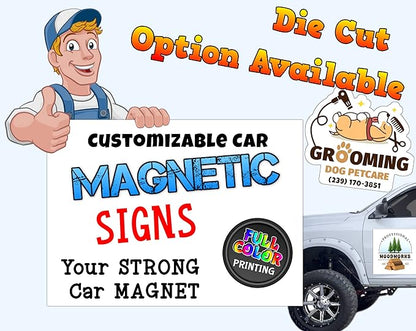 Custom Car Magnet Sign | Personalized Logo for Your Car Van Truck | Advertise Your Business | Large Size |Professionally Printed