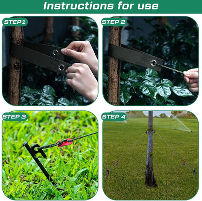 Sintuff 36 Pcs Heavy Duty Tree Stake Kits Stake and Support for Young Leaning Tree Anchor Straightening Kit, 15.8'' Support Straps, 11.8'' Steel Stakes, 13.12ft Rope(Army Green)