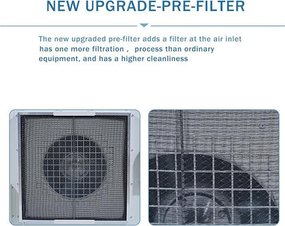 HEPA H14-Filter Laminar Flow Hood Updated FanFilter Unit（Include HEPA Filter）100/ISO Class 5 Cleanroom/Laboratory/Cleanroom/Mushroom Room, Laminar Air Flow Hood(46.2"x22.6"110V，Dual Machine)
