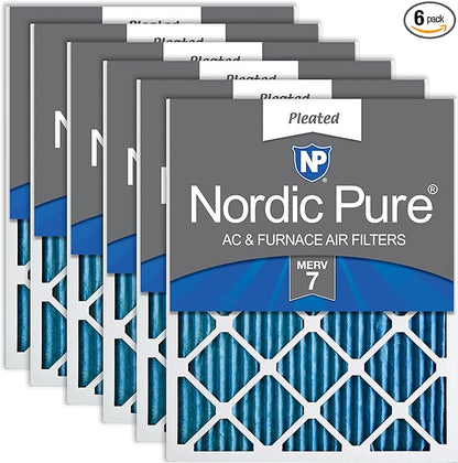Nordic Pure 18x24x1 MERV 7 Pleated AC Furnace Air Filters 6 Pack