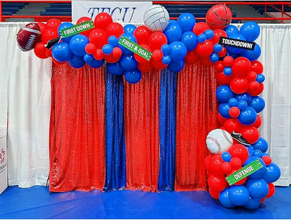 JYFLZQ Red Sequin Backdrop Curtains 10ft x 10ft 1 Panel Glitter Photo Booth Backdrops Sparkly Photography Background Drapes for Parties Wedding Bridal Showers…