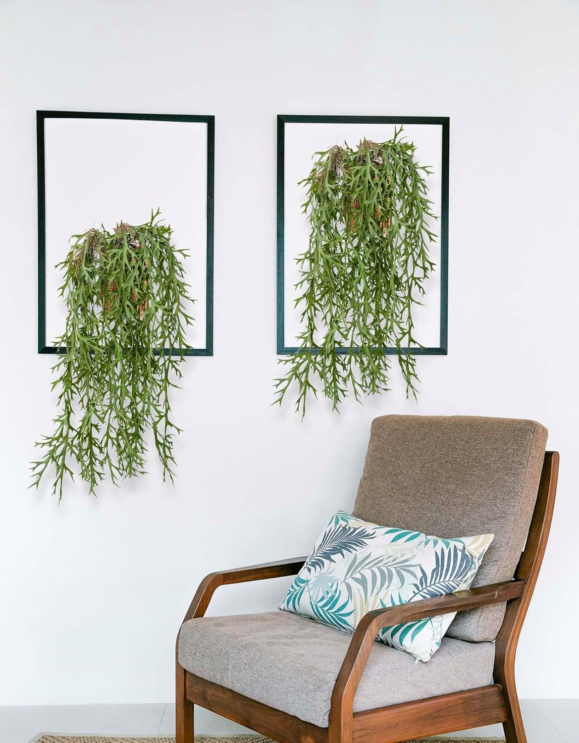 3 Fake Hanging Plants of Lambs Ear Stems with Roots, 47.24 inch Faux Hanging Greenery Plastic Plants for Party Home Office Farmhouse Greenery Wall, Ceiling, Bathroom, Porch Spring Decor