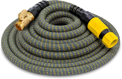 HydroTech 100 ft Expandable Garden Hose with Patented Force Control Technology - 5/8" No-Kink Flexibility, Lightweight Hose for Lawn, Garden, Car Washing, Deck and Patio Cleaning