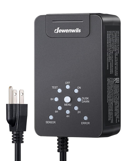 DEWENWILS 60W Low Voltage Transformer, 120V AC to 12V DC, Dusk to Dawn Sensor & Timer, Weatherproof Low Voltage Landscape Transformer for Spotlights, Garden Lights, Pathway Lights…