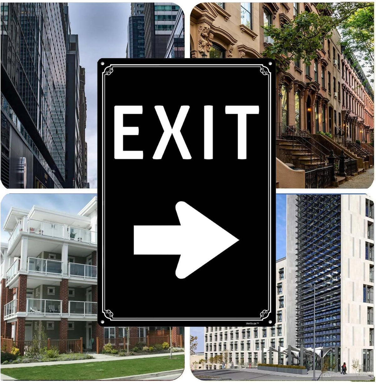 12x16" Exit Sign With Left Arrow - High-Intensity Aluminum Parking Lot Sign, Weatherproof & Fade-Resistant, Ideal for Outdoor & Indoor Use - Curbside Sign