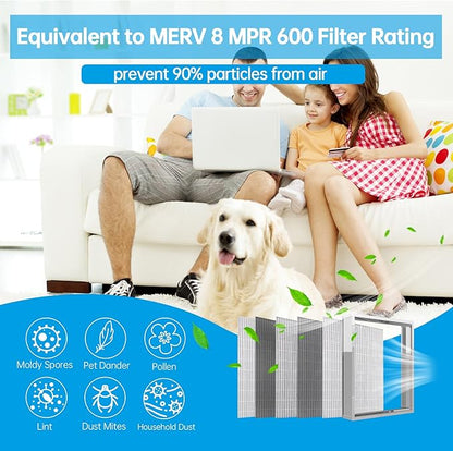 UBeesize 20x25x4 Air Filter HVAC AC Furnace Filter,Reusable Washable, Lasts a Lifetime,Permanent Electrostatic Filter,for Honeywell,White Rodger, and More(Actual Size:19.37x24.37x3.58Inch)