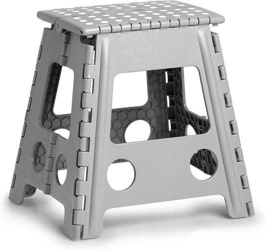 Zeller Present - Schöner Leben. Praktisch WOHNEN. Zeller 13036 Premium Klapphocker faltbar, Kunststoff, grau, TÜV geprüft, belastbar bis 150 kg, ca. 38,5 x 31,5 x 39 cm, Plastik, groß