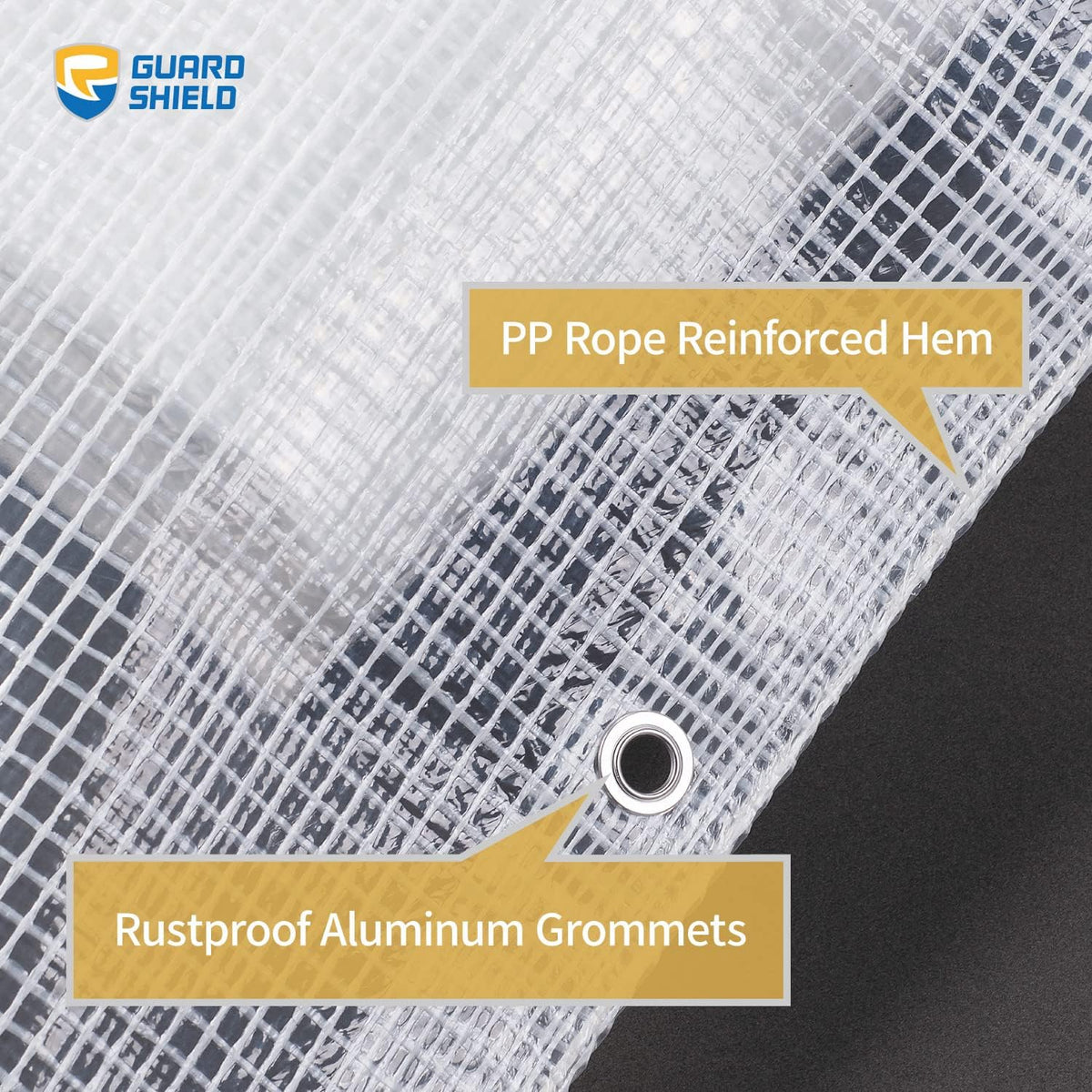 GUARD SHIELD Clear White Tarp Heavy Duty 10x10 Feet Waterproof for Greenhouse Outdoor Garden Poly Cover UV Resistant 3x3 Weave 10mil (2-Pack)