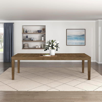 Lexicon 84-102 Inch Extendable Dining Table for 4-8 People, Large Rectangle Wooden Kitchen Table with Self-Storing Extension Leaf Space Saving, for Dining Room, Living Room, Home Office, Brown