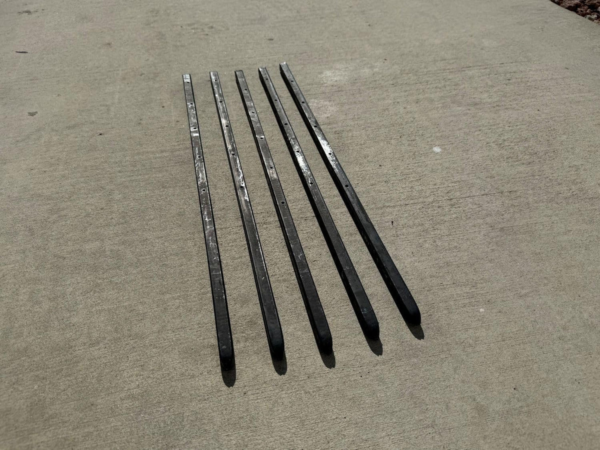 Sandbaggy Square Steel Concrete Form Stakes with Nail Holes - 5/8" Wide - Rust Resistant Coating - Removable, Reusable - Construction Grade Stakes (24 inch, 5)