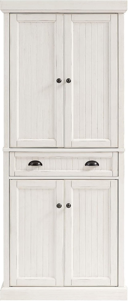 Crosley Furniture Seaside Kitchen Storage Bundle - Pantry Cabinet and Hall Tree Bench