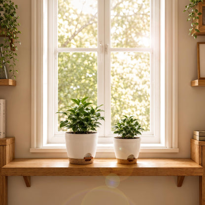 Utopia Home Self Watering Pots for Indoor Plants 6.8"/6.4"/5.9"/5.5"/4.9", Planters for Indoor Plants, Multi-Size Flowerpot, Set of 10 Plant Pots with Drainage & Reservoir (White)