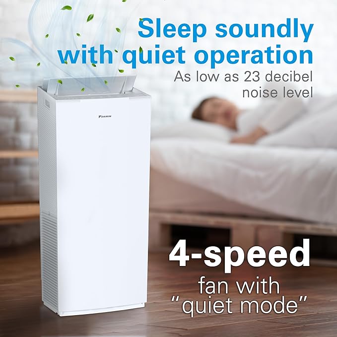 Daikin Room Air Purifier Bundle, HEPA Air Purifier with Pre-filter, Carbon, and UVC LED Light Filtration, Zero Ozone, CARB Certified, Includes 1 set of Replacement Filters