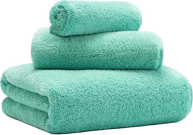 New Microfiber Bath Towel Set, 3 Piece, Oversize, Quick Dry, Lint Free, Includes Body, Hand and Face Towels
