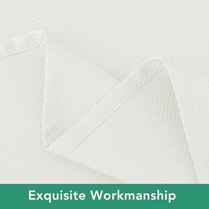 Biscaynebay Textured Fabric Tablecloths 60x84 Inches Rectangular, Ivory Water Resistant Tablecloths for Dining, Kitchen, Wedding, Parties etc. Machine Washable