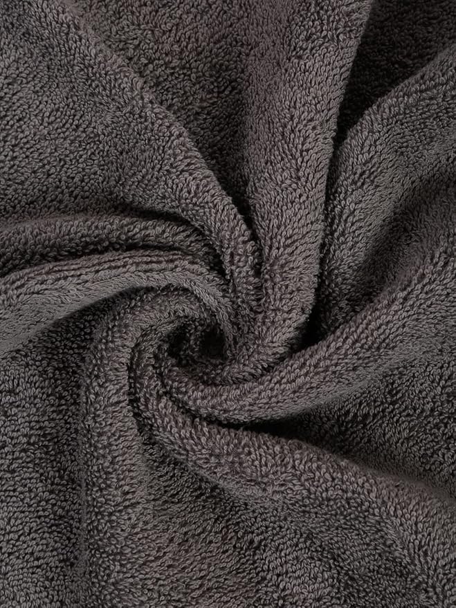 Casa Lino 4 Pack Hand Towels for Bathroom, 18"x28", 100% Cotton, Ultra Soft & Highly Absorbent, Premium Luxury Towels for Gym, Shower, Hotel, New Apartment Essentials, Charcoal